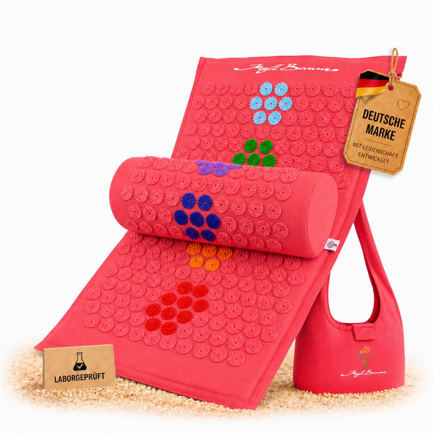 KraftBaum Akupressurmatte Set mit Kissen & Tasche
