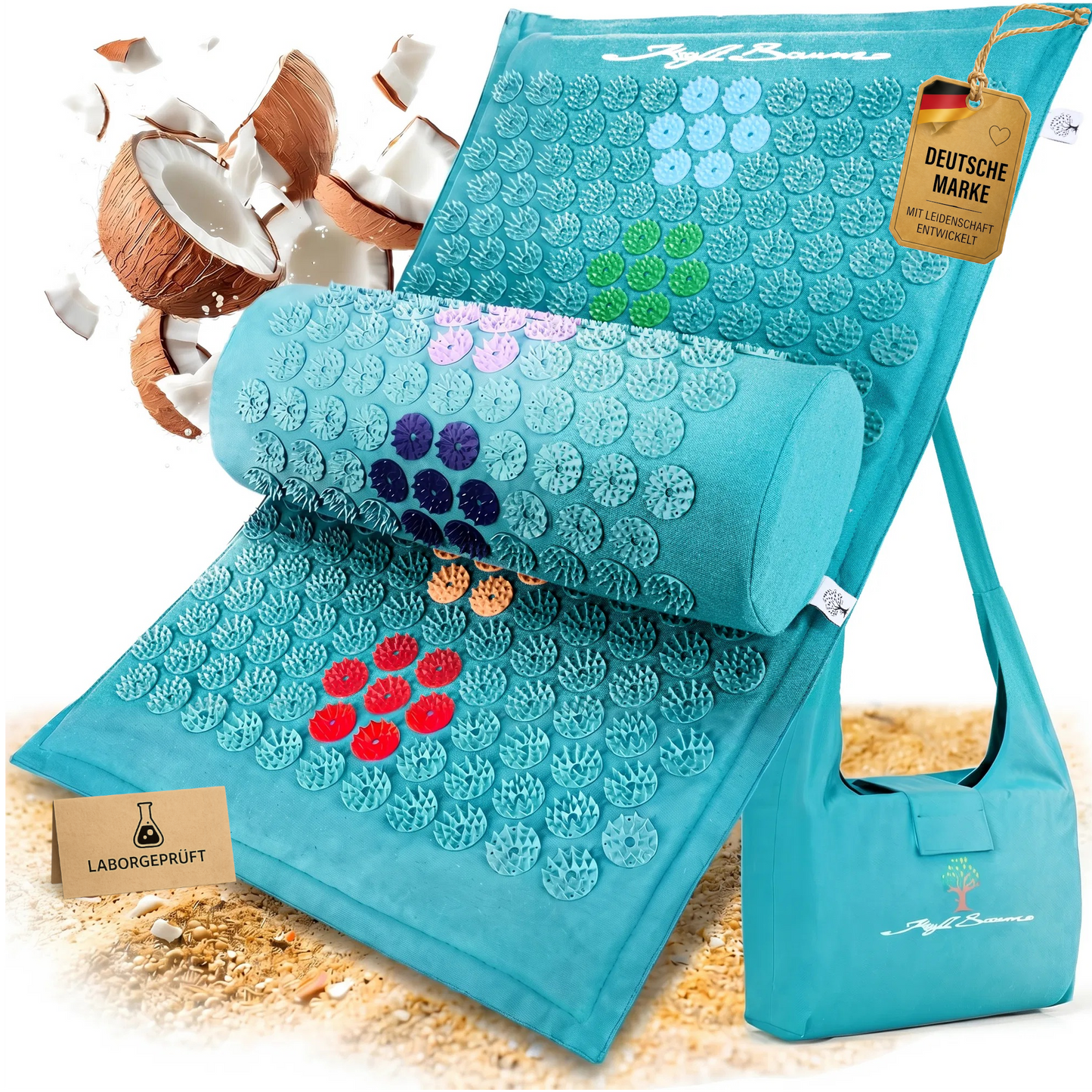 KraftBaum Akupressurmatte Set mit Kissen & Tasche